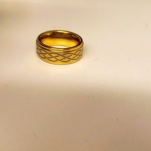 Tungsten Carbide Ring Gold Size 6